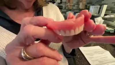 Dentures inside closed office